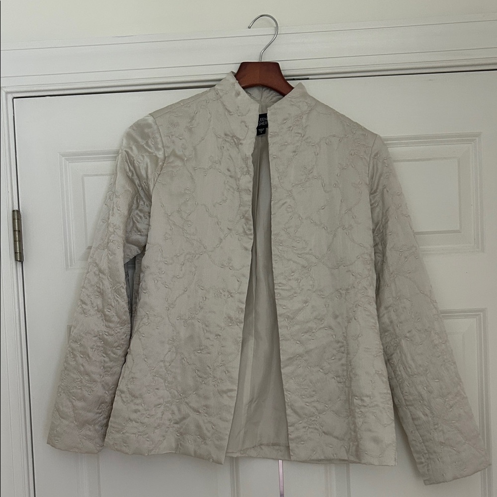 Eileen Fisher Cream Silk Jacket